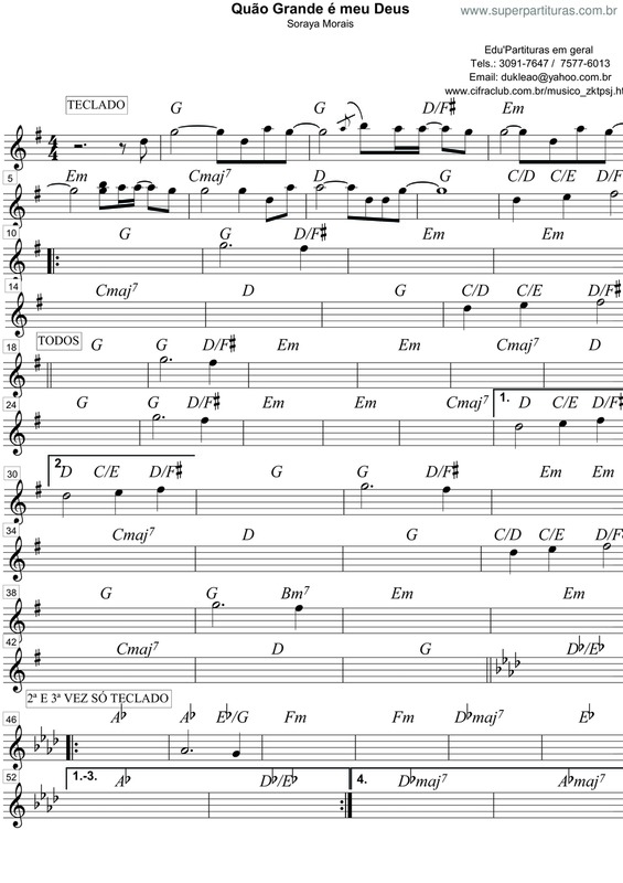 Super Partituras Quão Grande é o Meu Deus v.14 (Soraya Moraes), com cifra