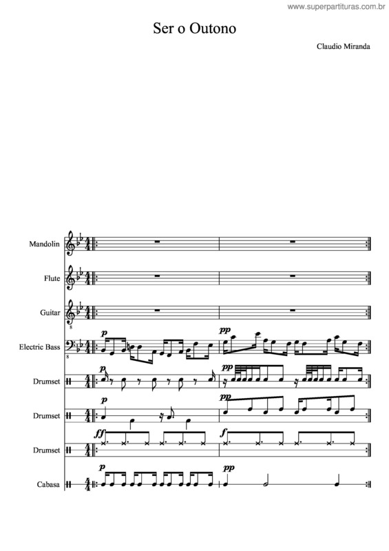 Partitura da música ...Ser O Outono