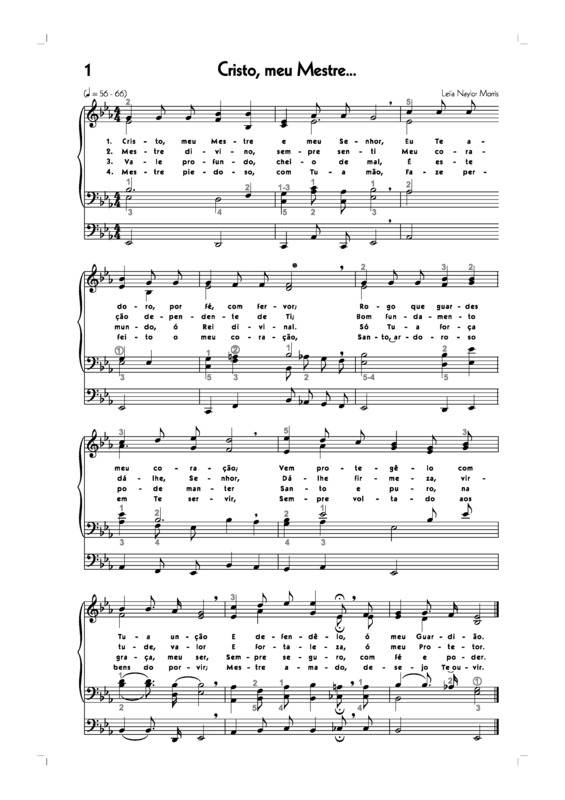 Partitura da música -1. Cristo Meu Mestre