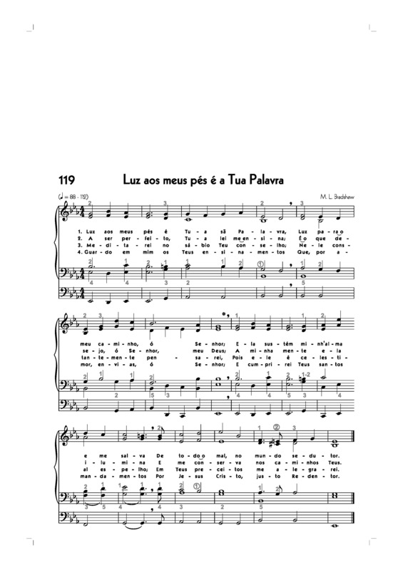 Partitura da música -119. Luz Aos Meus Pés É A Tua Palavra