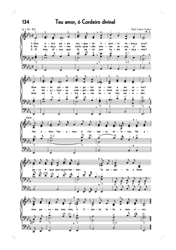 Partitura da música -134. Teu Amor Ó Cordeiro Divinal