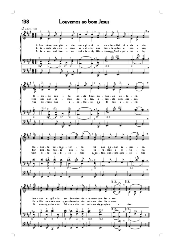 Partitura da música -138. Louvemos Ao Bom Jesus
