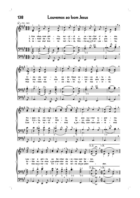 Partitura da música -138. Louvemos Ao Bom Jesus