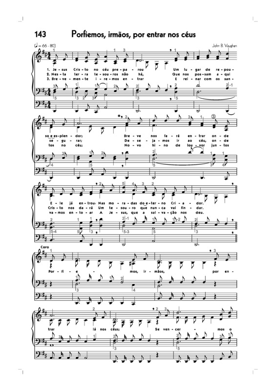 Partitura da música -143. Porfiemos Irmãos Por Entrar Nos Céus