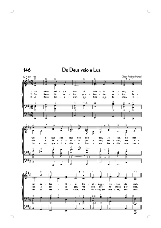 Partitura da música -146. De Deus Veio A Luz