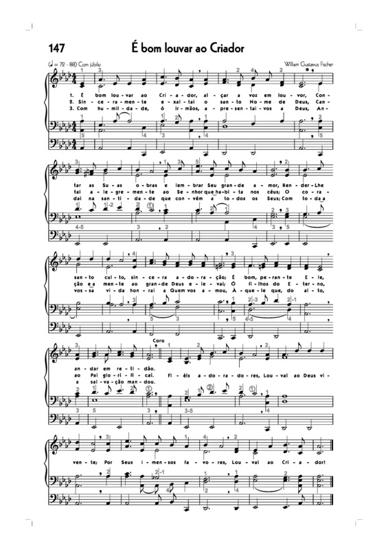 Partitura da música -147. É Bom Louvar Ao Criador