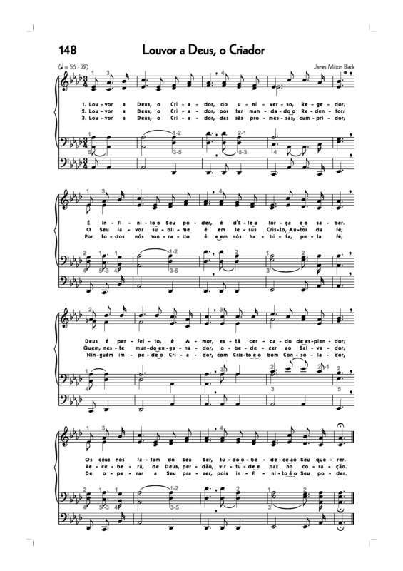 Partitura da música -148. Louvor A Deus O Criador