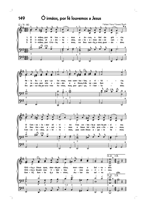 Partitura da música -149. Ó Irmãos Por Fé Louvemos A Jesus