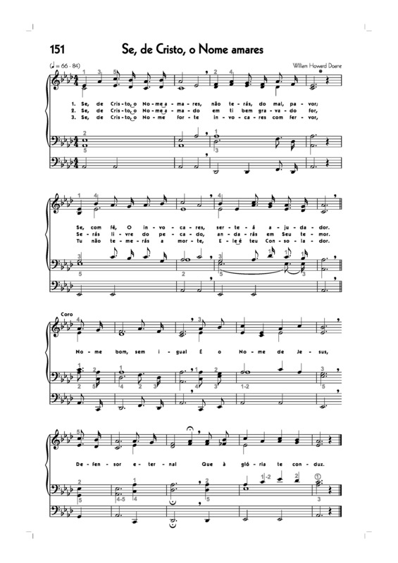 Partitura da música -151. Se De Cristo O Nome Amares