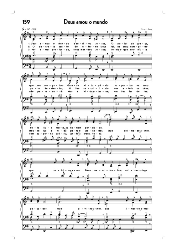 Partitura da música -159. Deus Amou O Mundo