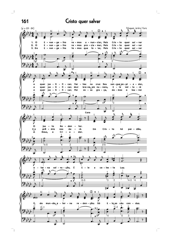 Partitura da música -161. Cristo Quer Salvar