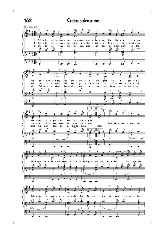 Partitura da música -162. Cristo Salvou Me