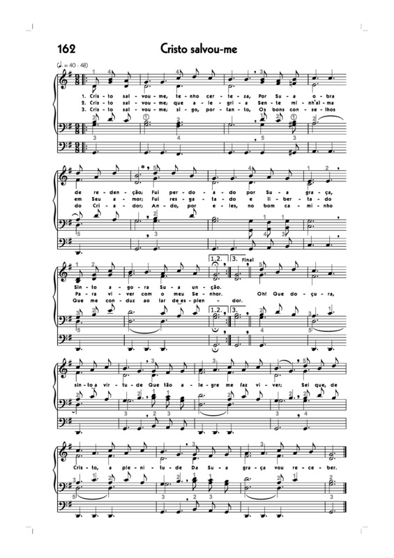 Partitura da música -162. Cristo Salvou Me