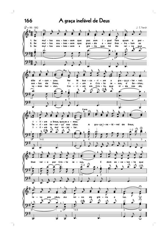 Partitura da música -166. A Graça Inefável De Deus