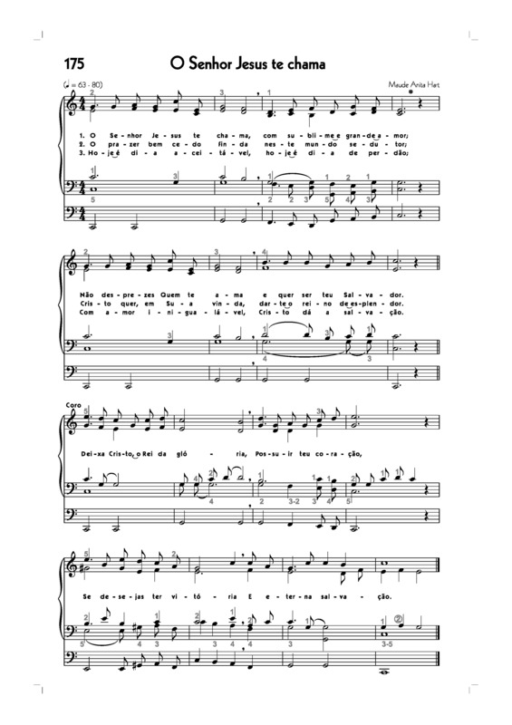 Partitura da música -175. O Senhor Jesus Te Chama