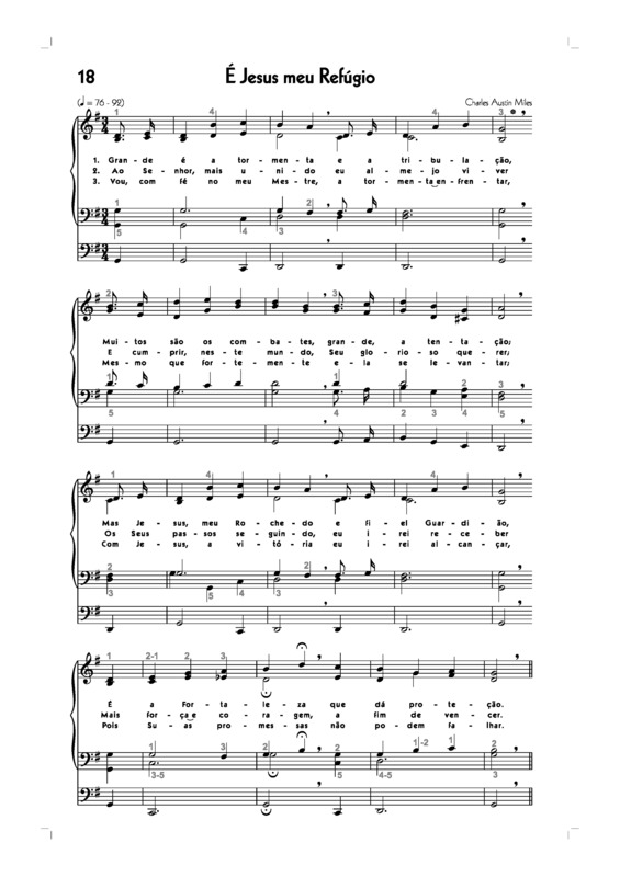 Partitura da música -18. É Jesus Meu Refúgio