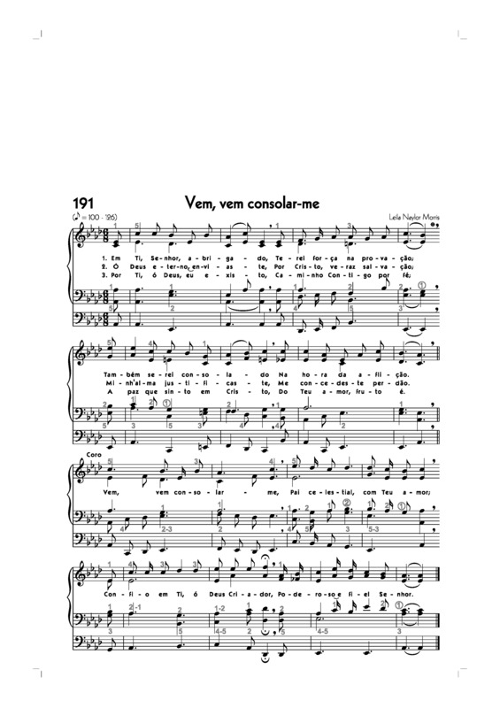 Partitura da música -191. Vem Vem Me Consolar