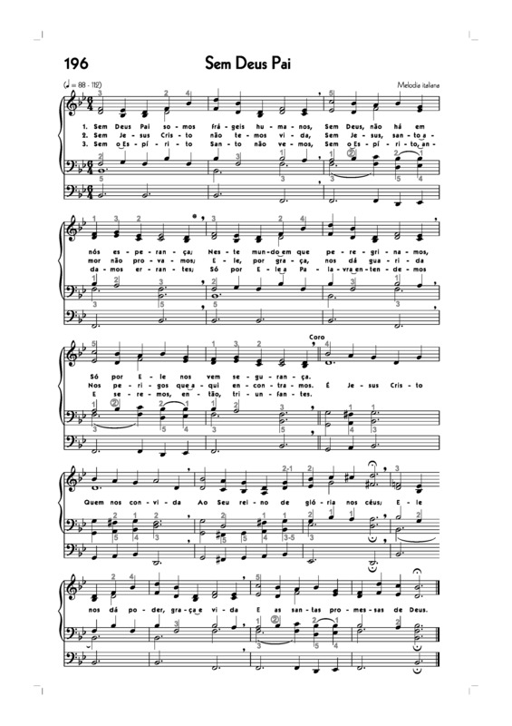 Partitura da música -196. Sem Deus Pai