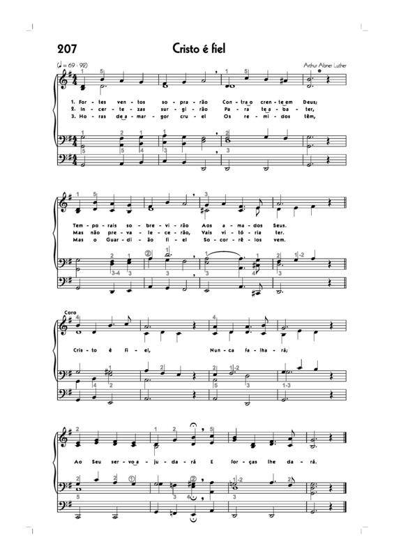 Partitura da música -207. Cristo É Fiel