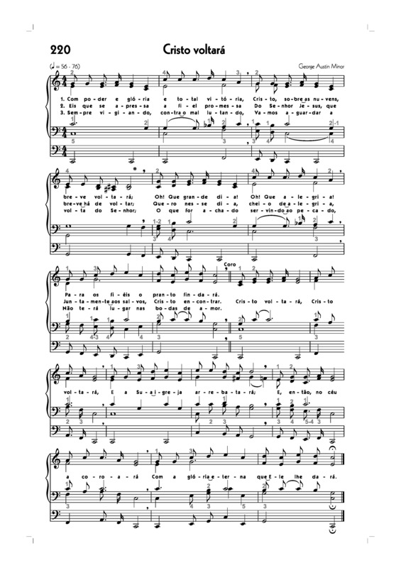 Partitura da música -220. Cristo Voltará