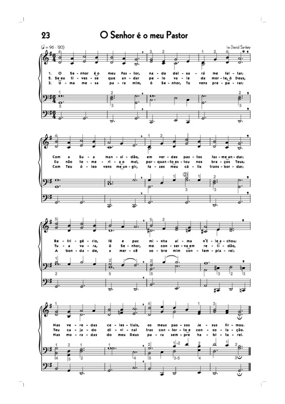 Partitura da música -23. O Senhor É O Meu Pastor