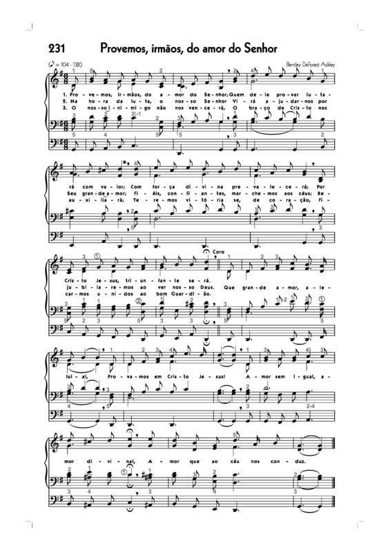 Partitura da música -231. Provemos Irmão Do Amor Do Senhor