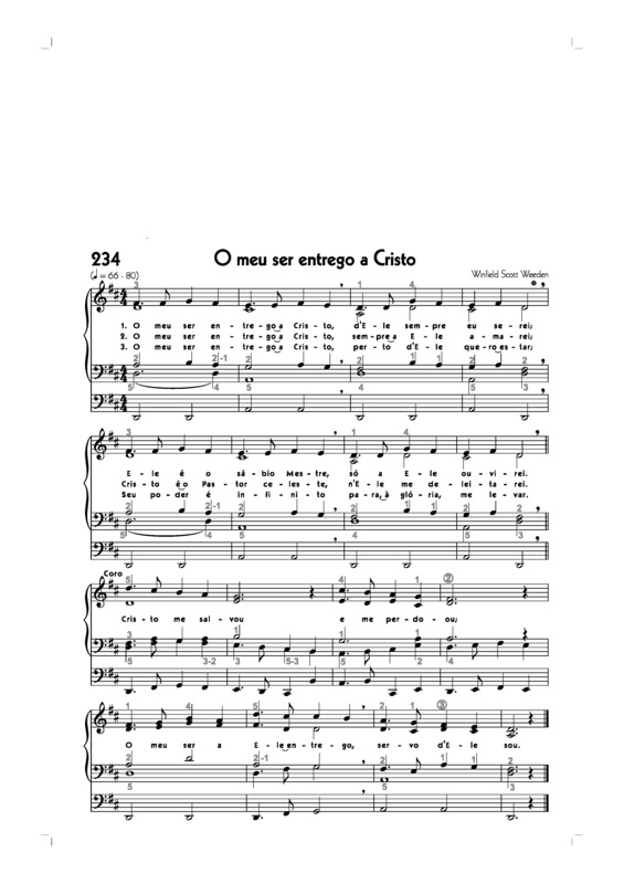 Partitura da música -234. O Meu Ser Entrego A Cristo