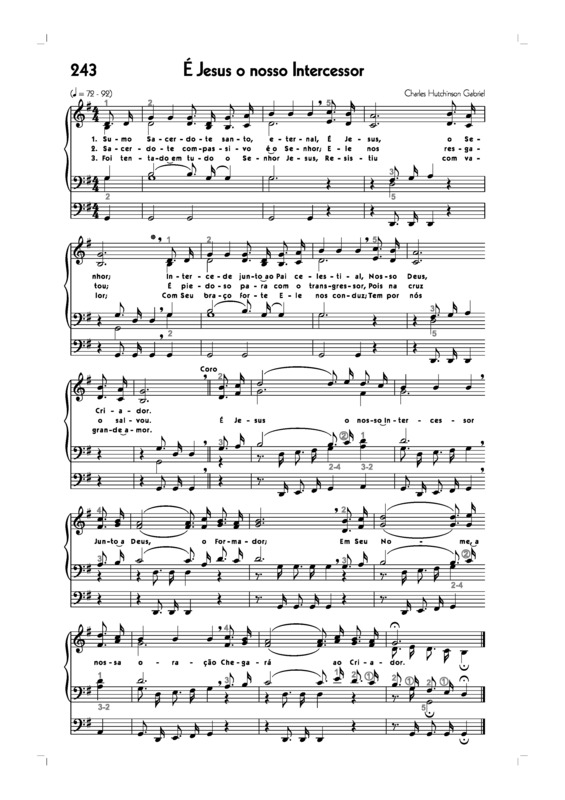 Partitura da música -243. É Jesus O Nosso Intercessor