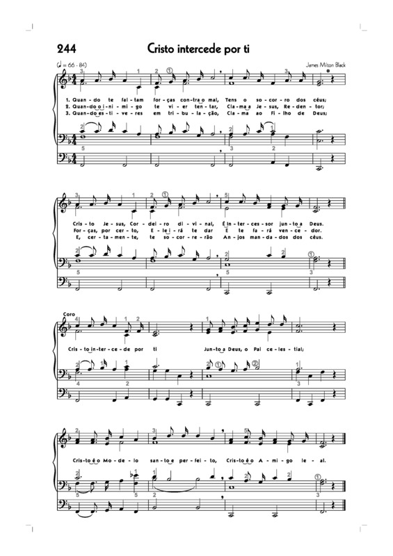 Partitura da música -244. Cristo Intercede Por Ti