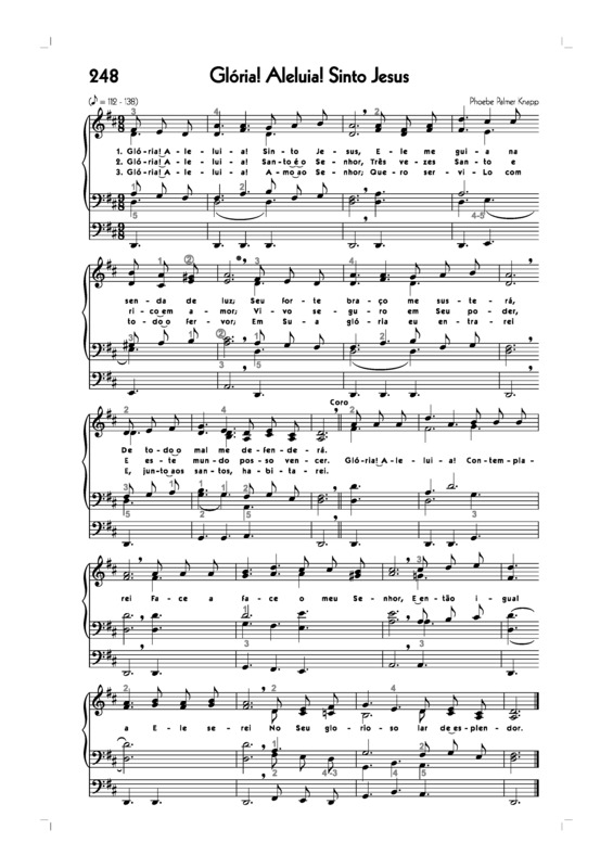 Partitura da música -248. Glória Aleluia Sinto Jesus