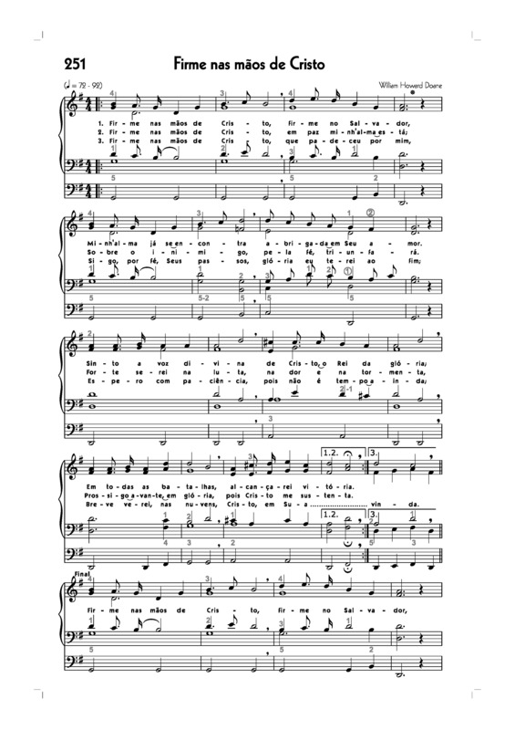 Partitura da música -251. Firme Nas Mãos De Cristo