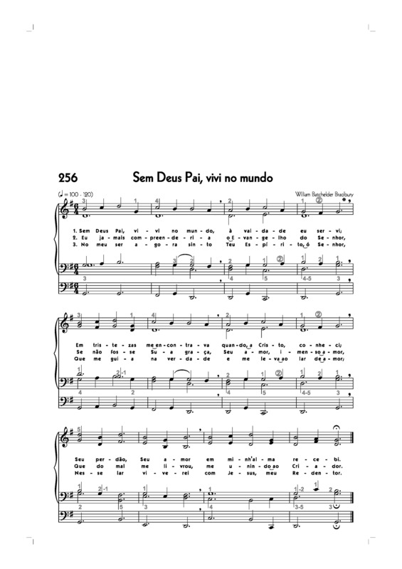 Partitura da música -256. Sem Deus Pai Vivi No Mundo