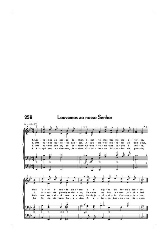 Partitura da música -258. Louvemos Ao Nosso Senhor