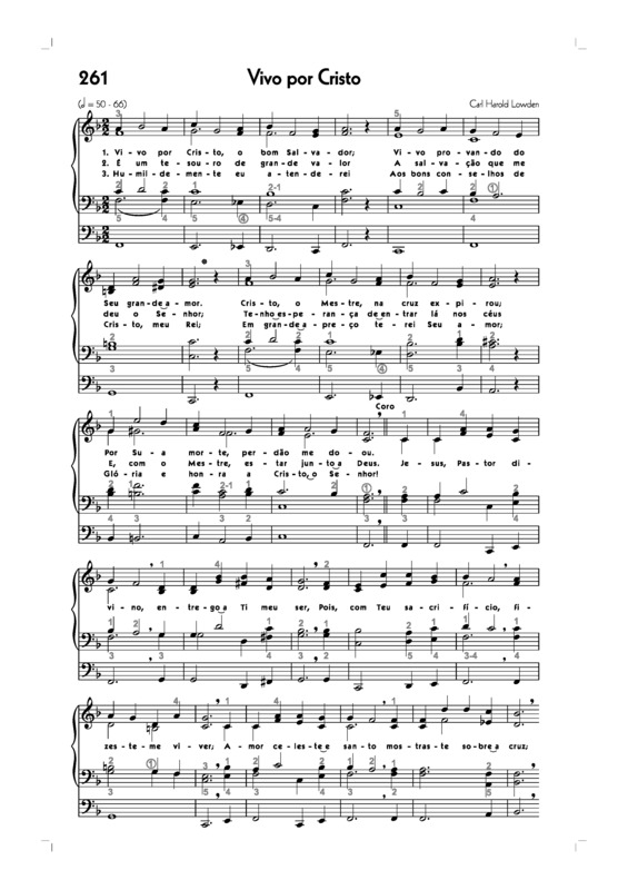 Partitura da música -261. Vivo Por Cristo