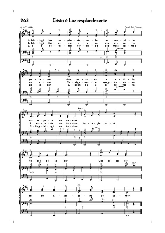 Partitura da música -263. Cristo É Luz Resplandecente