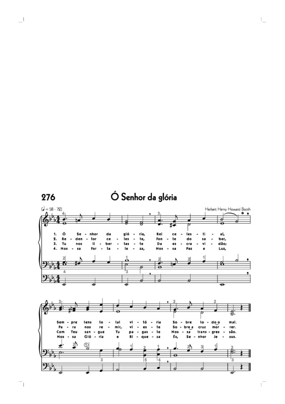 Partitura da música -276. Ó Senhor Da Glória