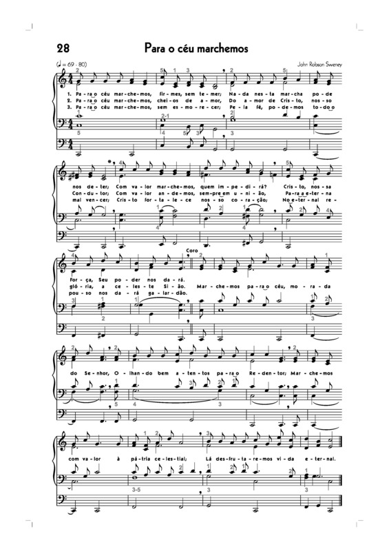 Partitura da música -28. Para O Céu Marchemos