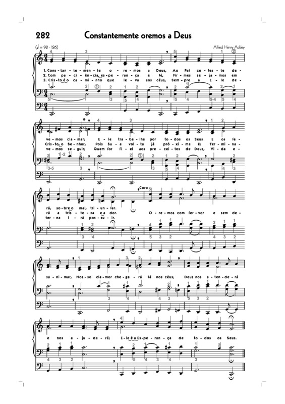 Partitura da música -282. Constantemente Oremos A Deus