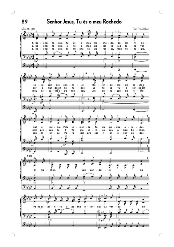 Partitura da música -29. Senhor Jesus Tu És O Meu Rochedo