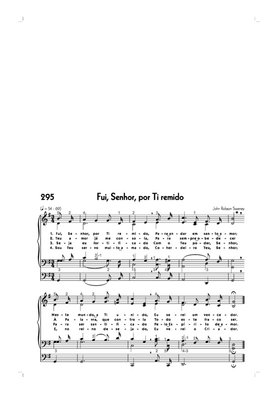 Partitura da música -295. Fui Senhor Por Ti Remido