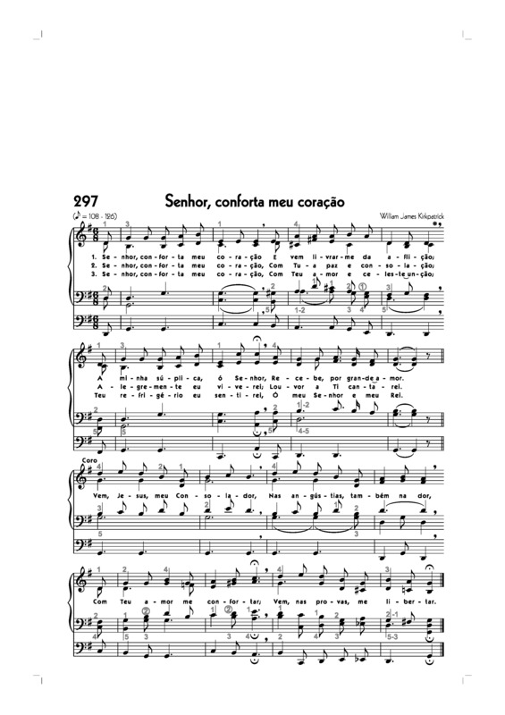 Partitura da música -297. Senhor Conforta Meu Coração