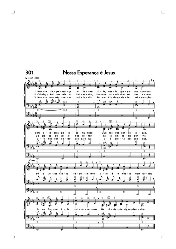 Partitura da música -301. Nossa Esperança É Jesus