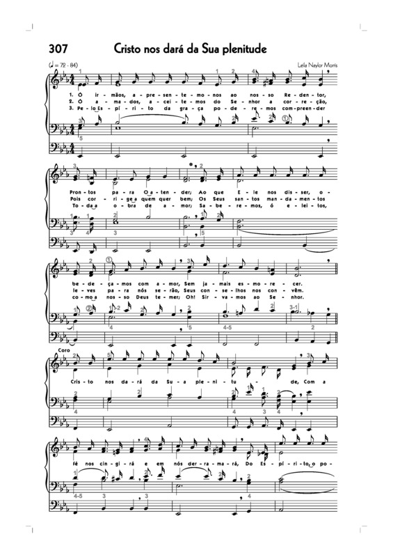 Partitura da música -307. Cristo Nos Dará Da Sua Plenitude