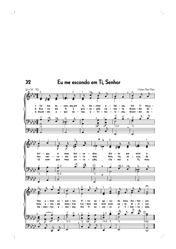 Partitura da música -32. Eu Me Escondo Em Ti Senhor