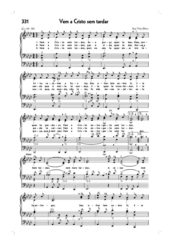 Partitura da música -331. Vem A Cristo Sem Tardar
