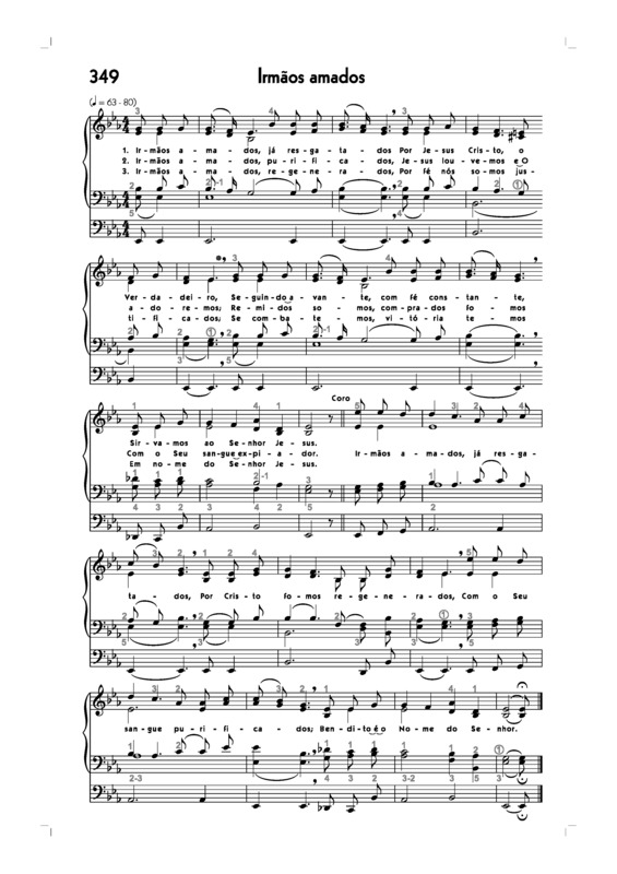 Partitura da música -349. Irmãos Amados