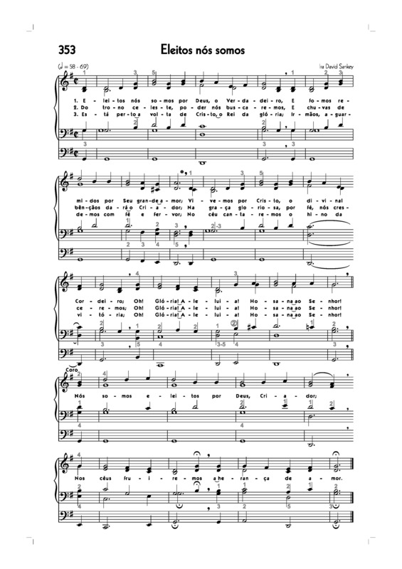 Partitura da música -353. Eleitos Nós Somos