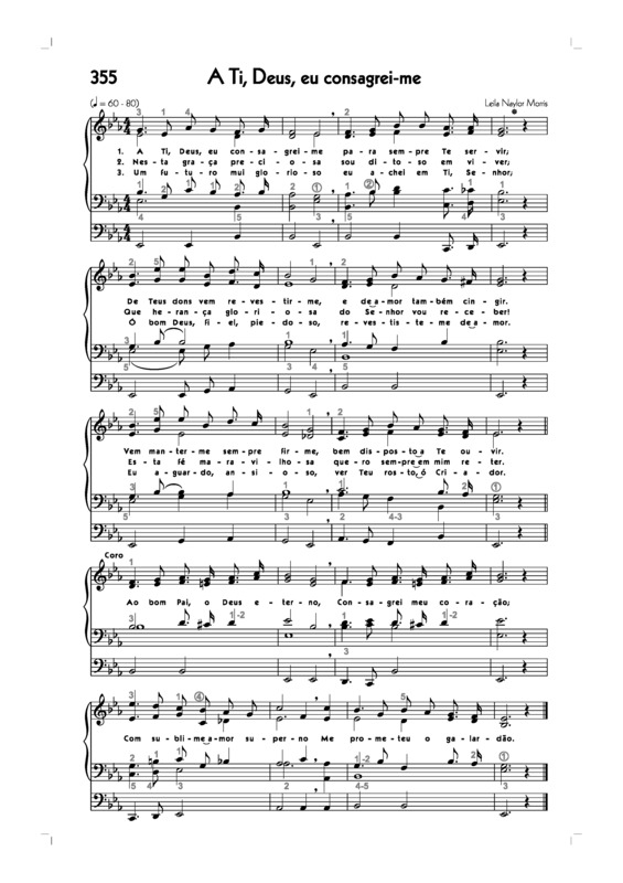 Partitura da música -355. A Ti Deus Eu Consagrei Me