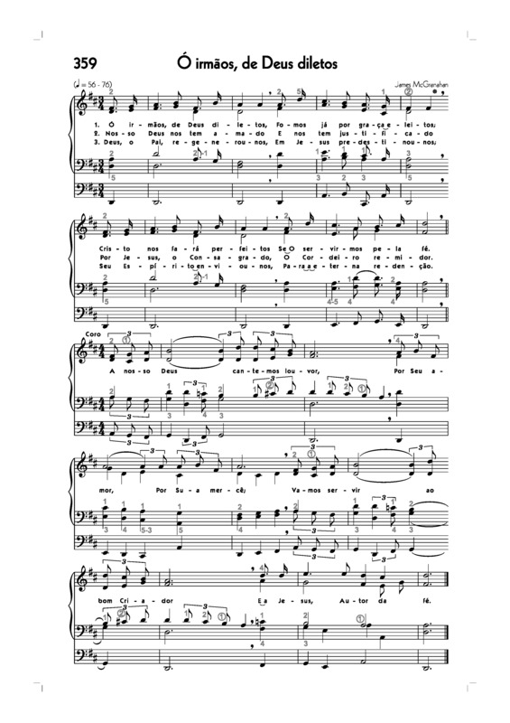 Partitura da música -359. Ó Irmãos De Deus Diletos