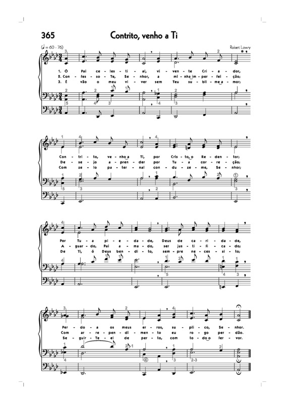 Partitura da música -365. Contrito Venho A Ti